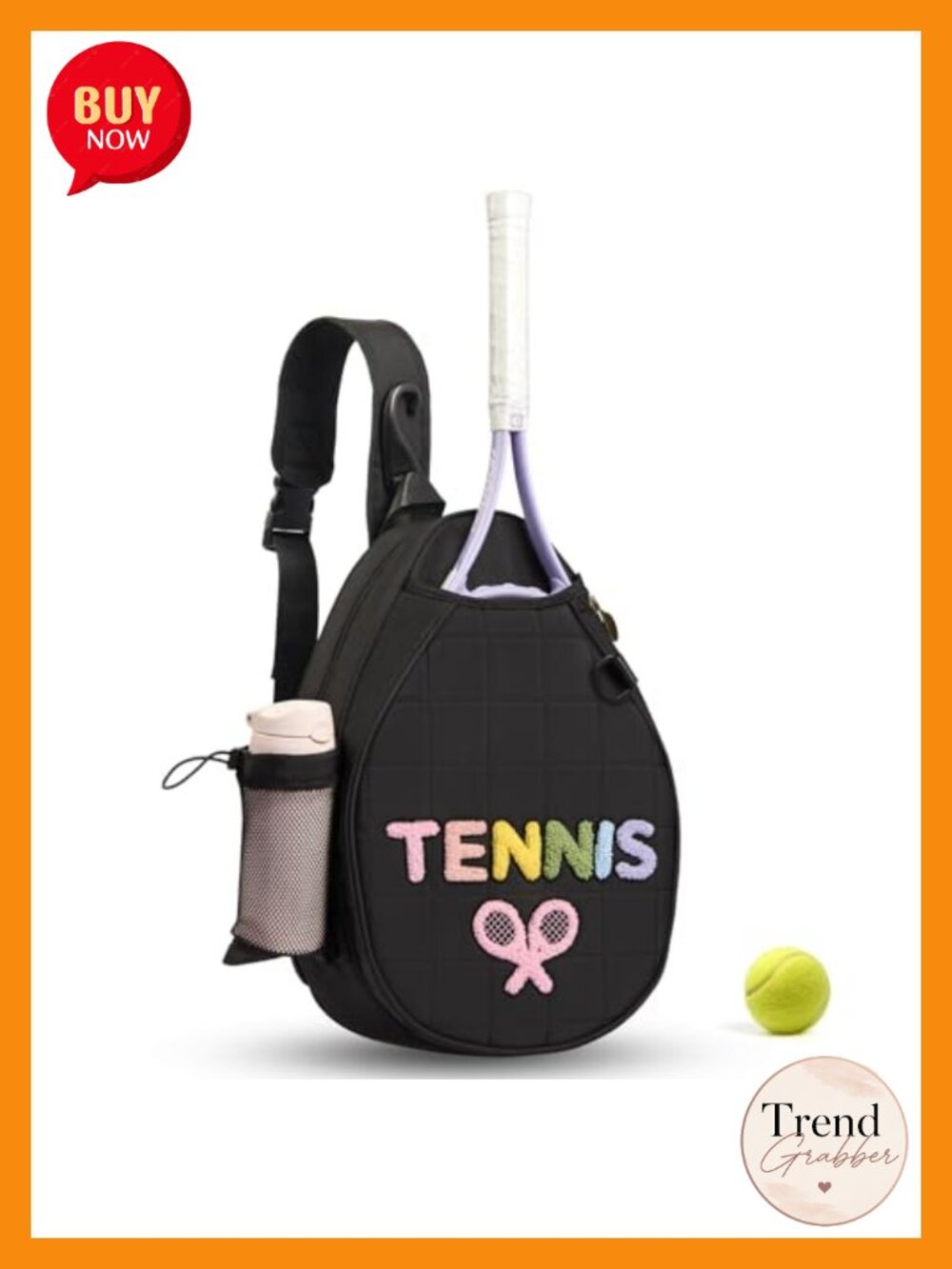 Tennis Racket Bag Waterproof Crossbody Sling Shoulder Bag for Women Pickleball